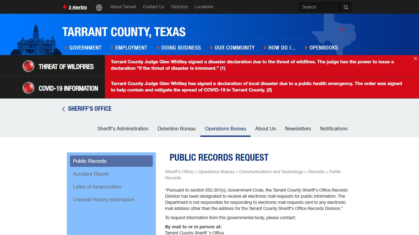 Public Records - Tarrant County